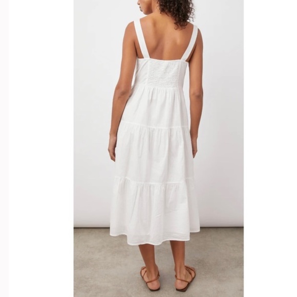 New Rails Violet White Cotton Shell Button Shoulder Strap Dress Women’s M - Picture 2 of 15